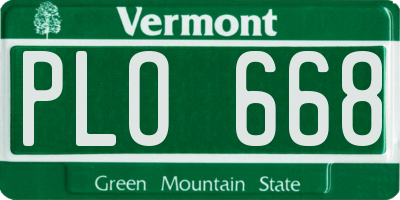 VT license plate PLO668