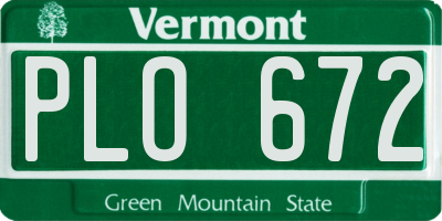 VT license plate PLO672
