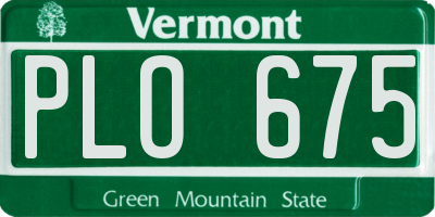 VT license plate PLO675