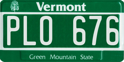 VT license plate PLO676