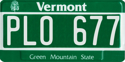 VT license plate PLO677