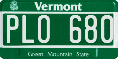 VT license plate PLO680