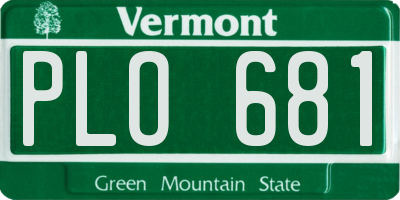 VT license plate PLO681