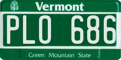 VT license plate PLO686