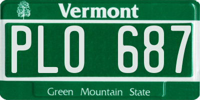 VT license plate PLO687