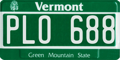 VT license plate PLO688