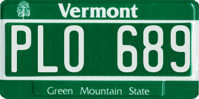 VT license plate PLO689