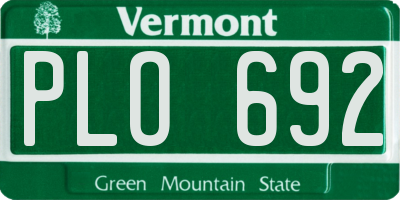 VT license plate PLO692
