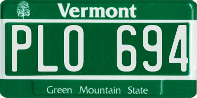 VT license plate PLO694