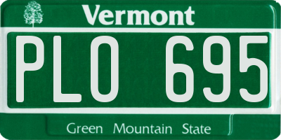 VT license plate PLO695