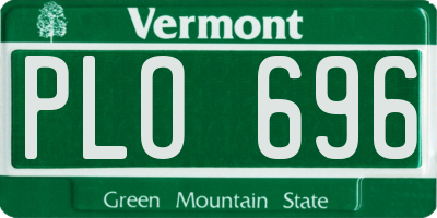 VT license plate PLO696