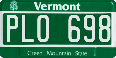 VT license plate PLO698