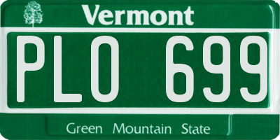 VT license plate PLO699