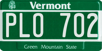 VT license plate PLO702