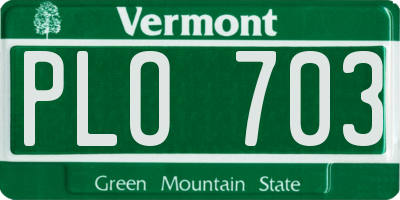 VT license plate PLO703