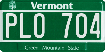 VT license plate PLO704