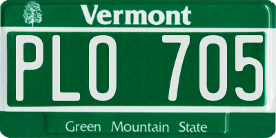 VT license plate PLO705