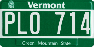 VT license plate PLO714