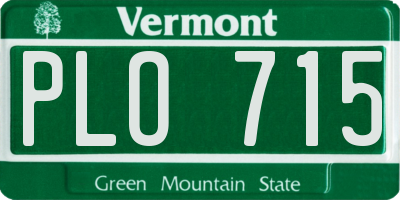 VT license plate PLO715