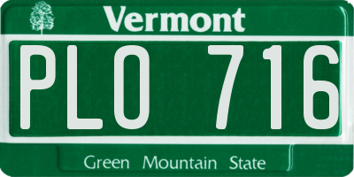 VT license plate PLO716