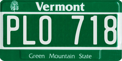 VT license plate PLO718
