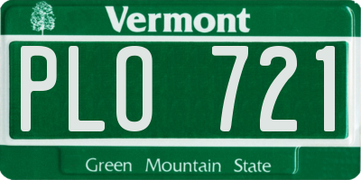VT license plate PLO721