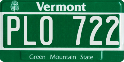 VT license plate PLO722