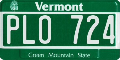 VT license plate PLO724