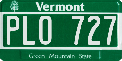 VT license plate PLO727