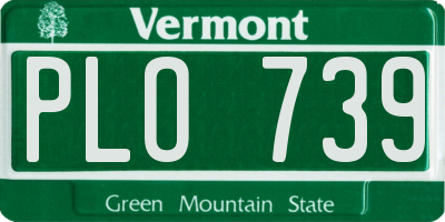 VT license plate PLO739