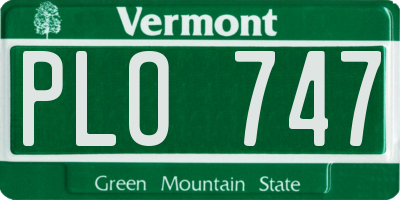 VT license plate PLO747