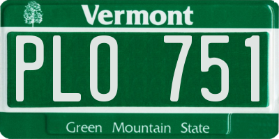 VT license plate PLO751