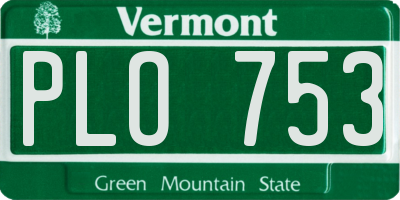 VT license plate PLO753