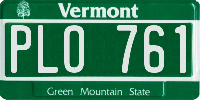 VT license plate PLO761