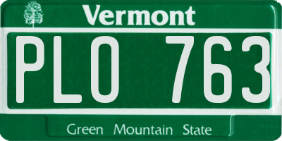 VT license plate PLO763