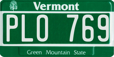 VT license plate PLO769