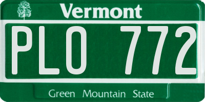 VT license plate PLO772