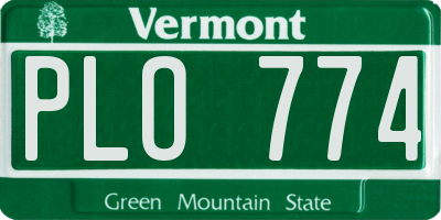 VT license plate PLO774