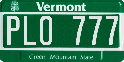 VT license plate PLO777