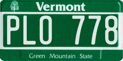 VT license plate PLO778