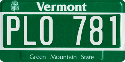 VT license plate PLO781