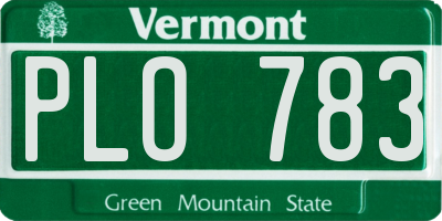 VT license plate PLO783