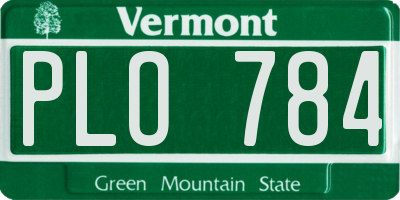 VT license plate PLO784