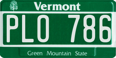 VT license plate PLO786