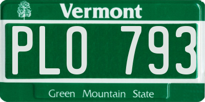 VT license plate PLO793