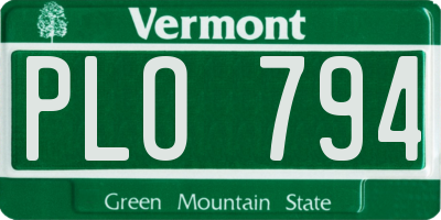 VT license plate PLO794
