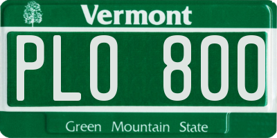 VT license plate PLO800