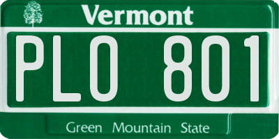 VT license plate PLO801