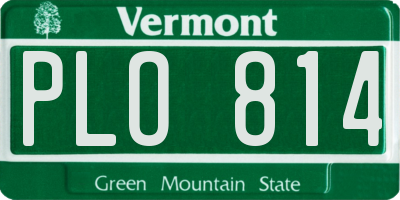 VT license plate PLO814