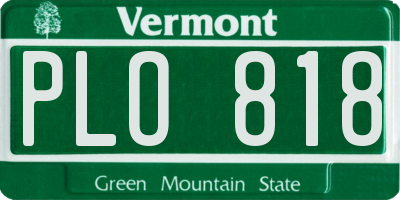 VT license plate PLO818